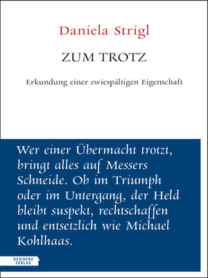 cover image of Zum Trotz